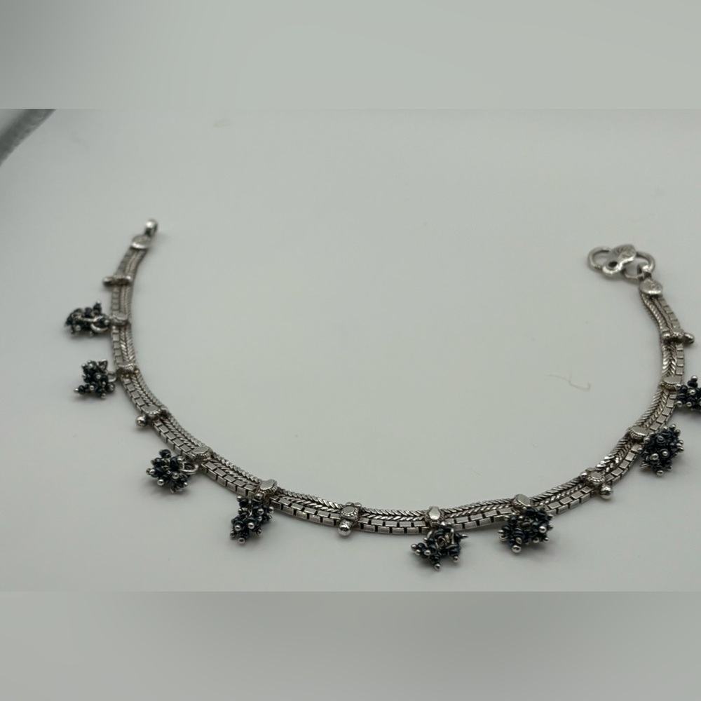 Indian Ankle Bracelet Sterling Silver - Picture 4 of 7